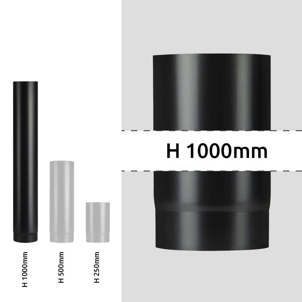 TUBO PER STUFA A LEGNA 'PLUS LIGHT' Ø 150x1000 mm - SAVE
