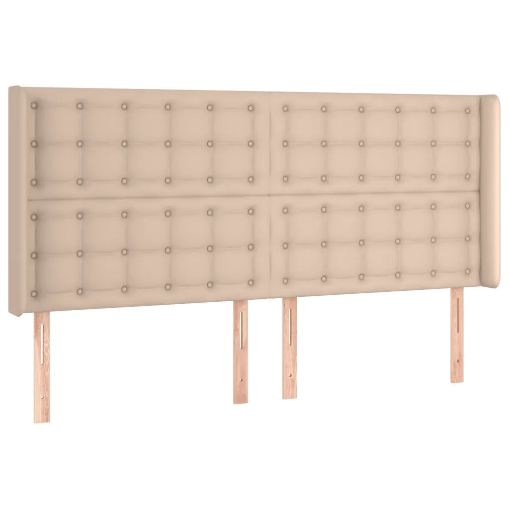 Testiera a LED Cappuccino 203x16x118/128 cm in Similpelle