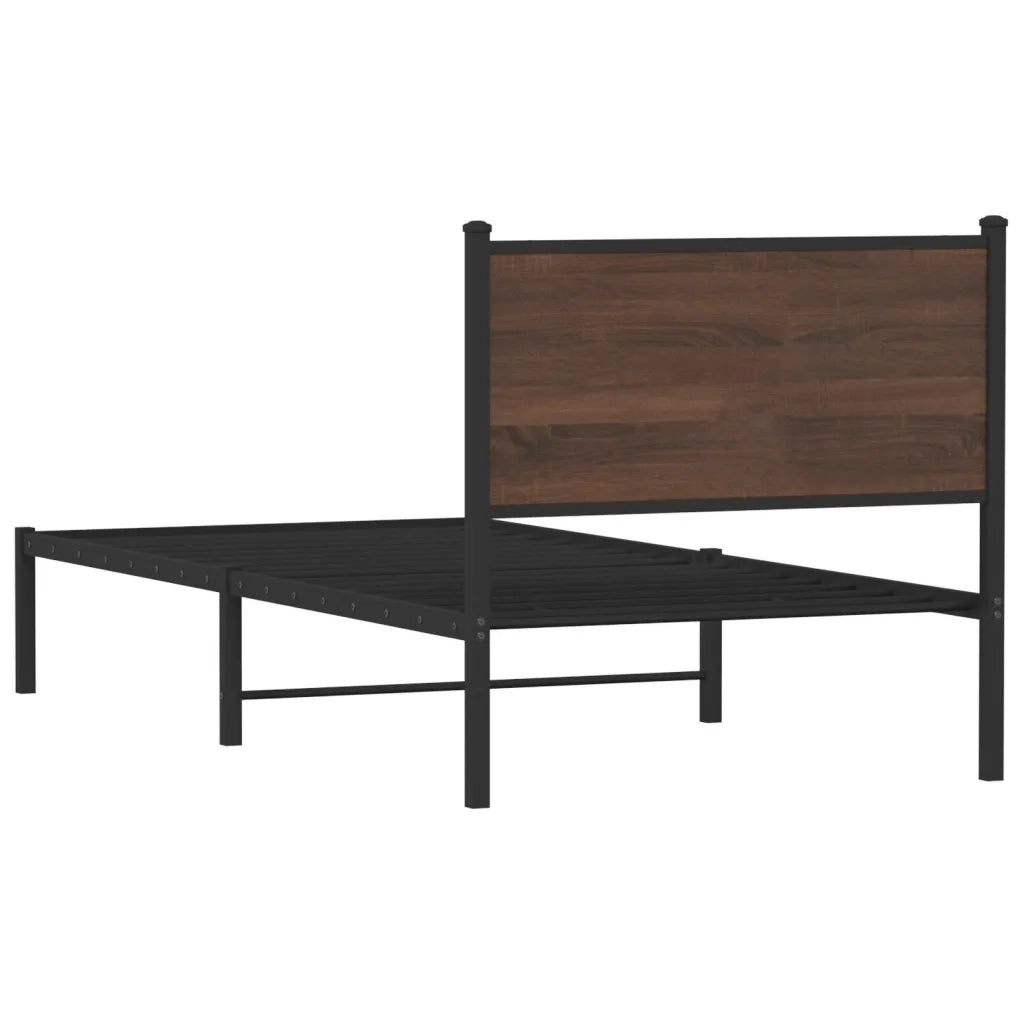 Giroletto senza Materasso-Struttura Letto in Metallo Rovere Marrone 90x190 cm 808595