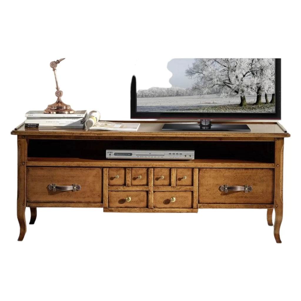 Porta tv 1 cassetto classico legno bassano 135x45x54 - Mobili 2G