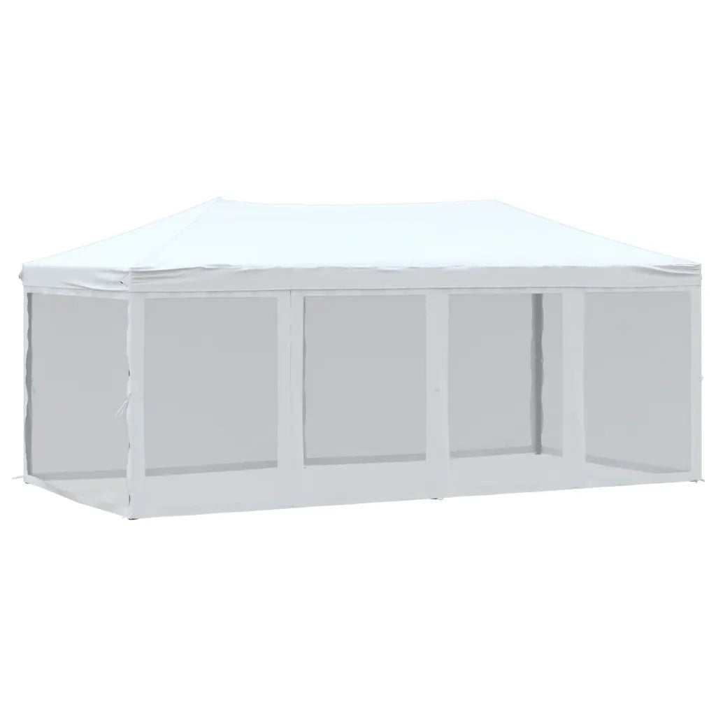 Tenda per Feste Pieghevole con Pareti Laterali-Tenda Gazebo Bianco 3x6 m 809663
