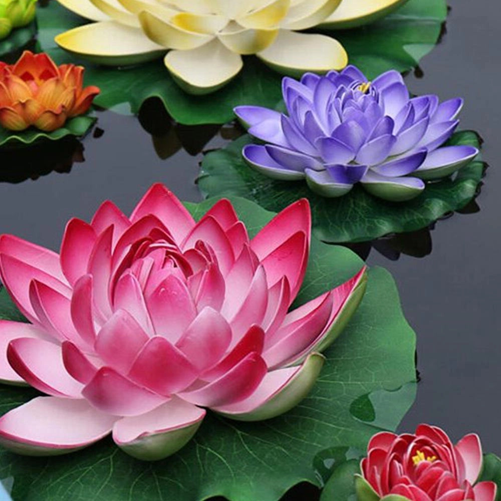 Velda Floating Lotus Foam Orange Ø10cm - decorazione sintetica galleggiante per laghetti