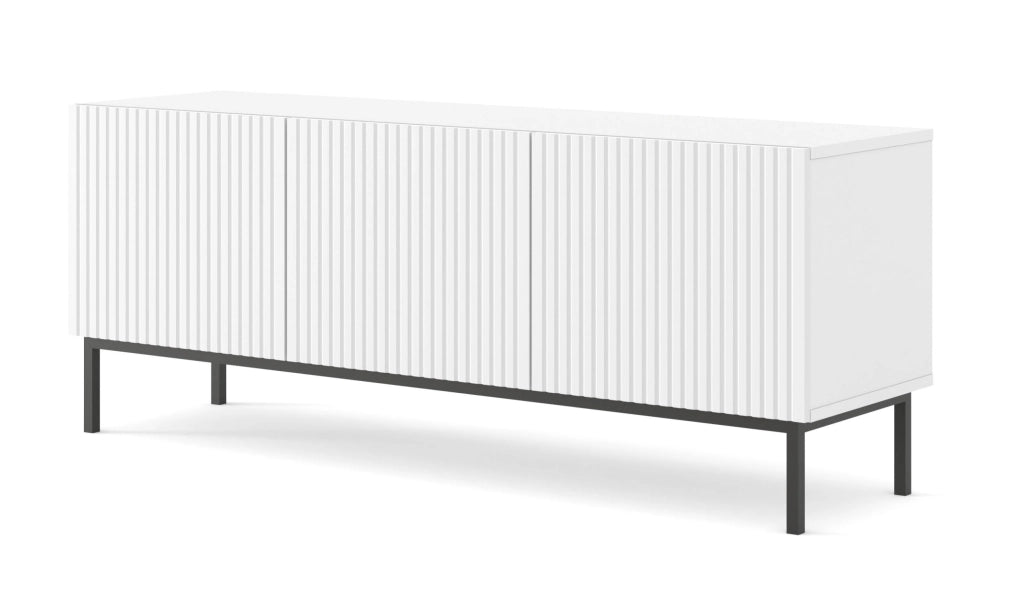 MOBILE RAVENNA B PORTA TV MDF FOILED 3D 150 BIANCO OPACO TELAIO NERO