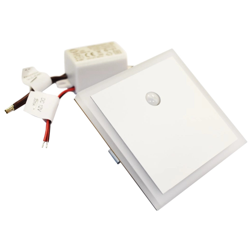 Luce scala LED quadrata bianca sensore 0,6W Eko-Light