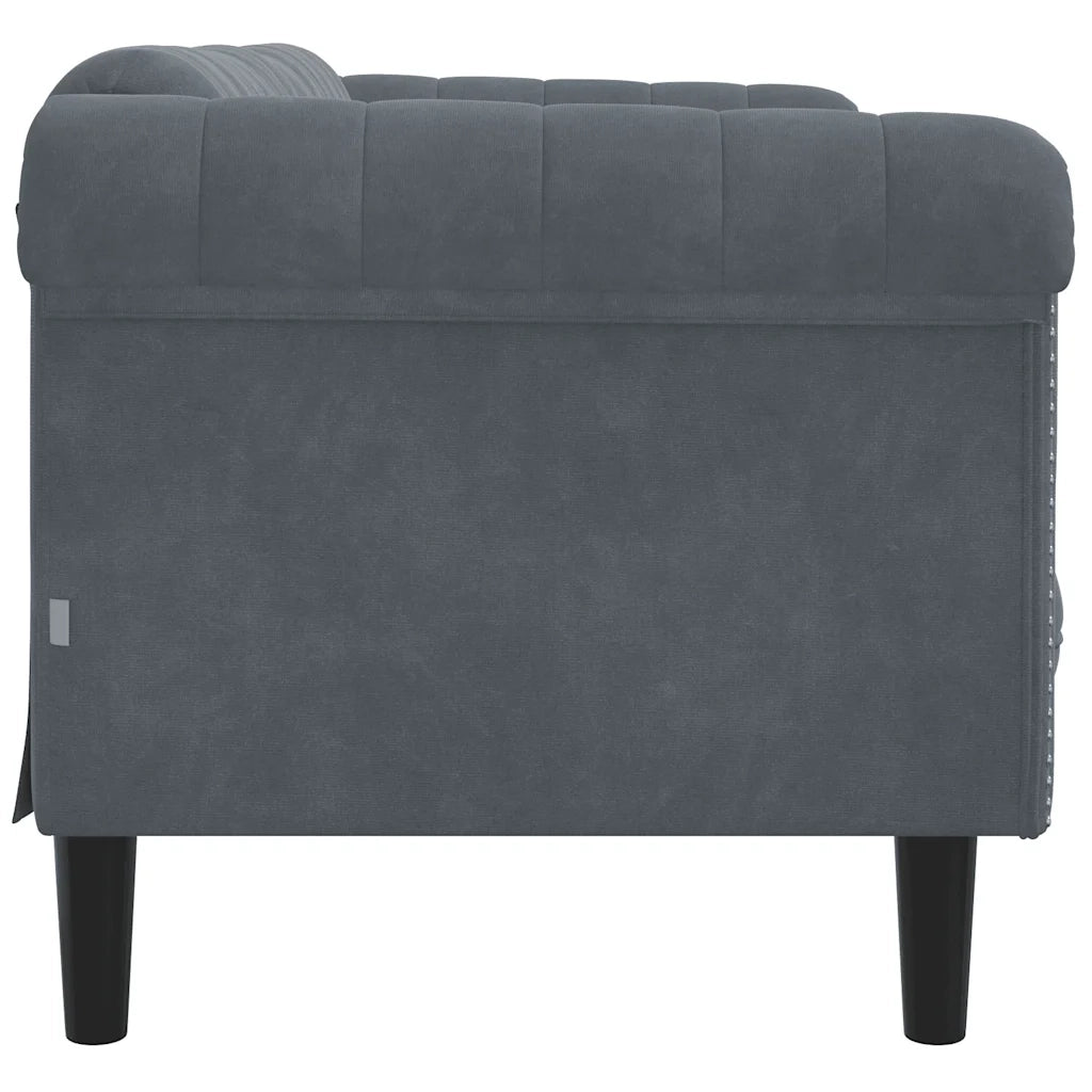 Divano a 2 Posti-Sofa 2 Posti Grigio Scuro in Velluto