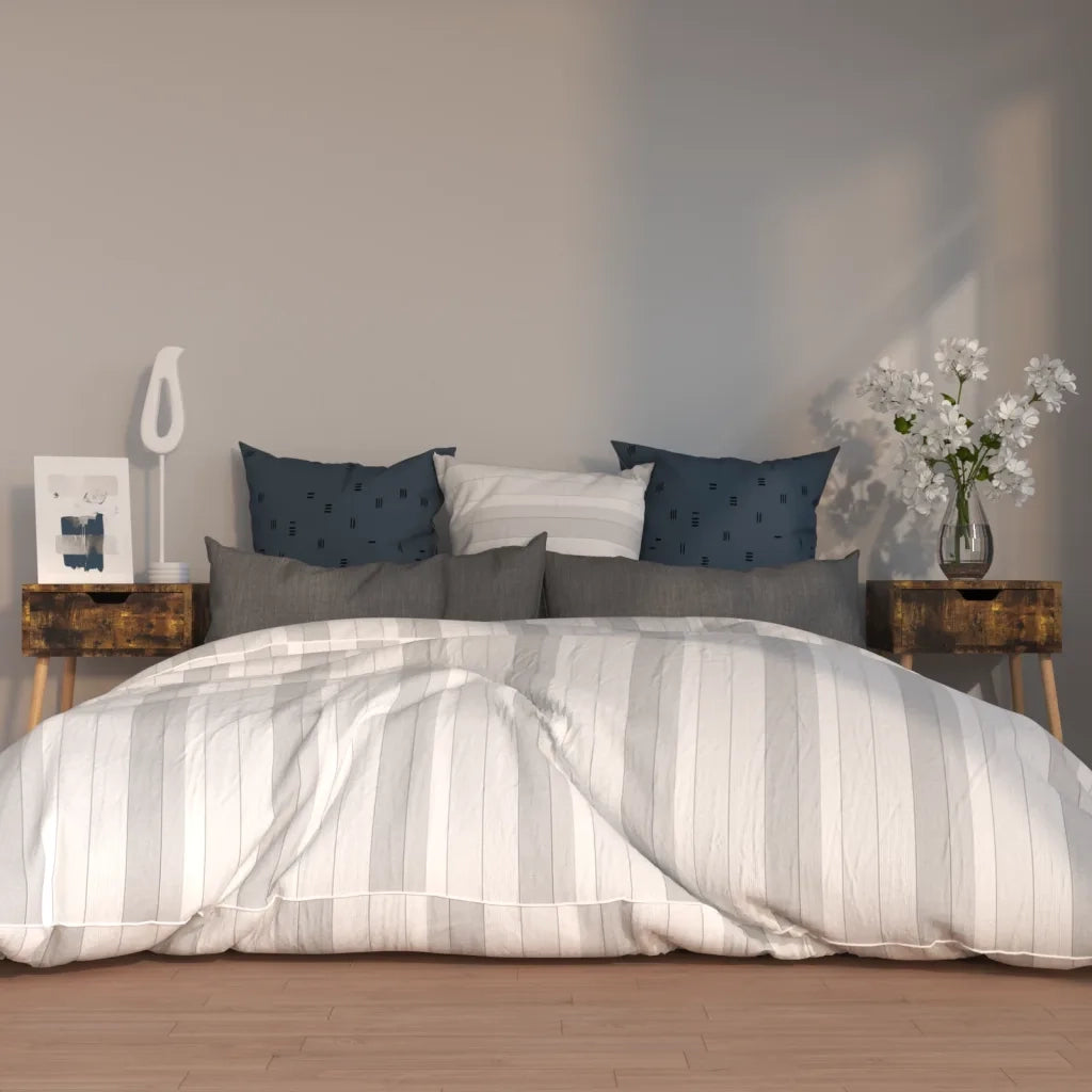 Set di 2 Comodini | Armadio da Notte | Mobiletto da notte Rovere Fumo 40x40x56 cm in Legno Multistrato