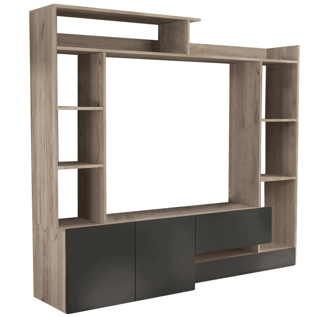 Parete Attrezzata per Soggiorno in Legno Composito cm 180x40x165 - THEO