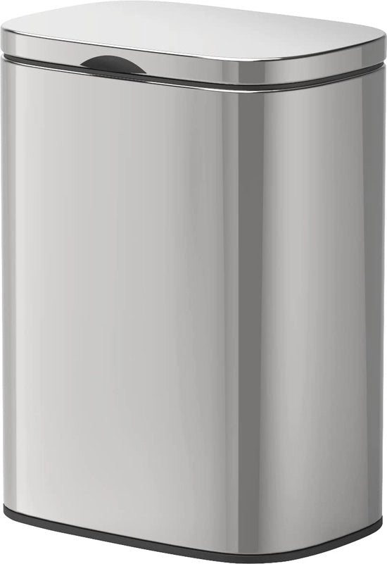 Afalmalle per bagno - meccanismo Easy-Close e senza foratura - acciaio inox lucido - 21,5 x 29,5 x 19 cm - grigio