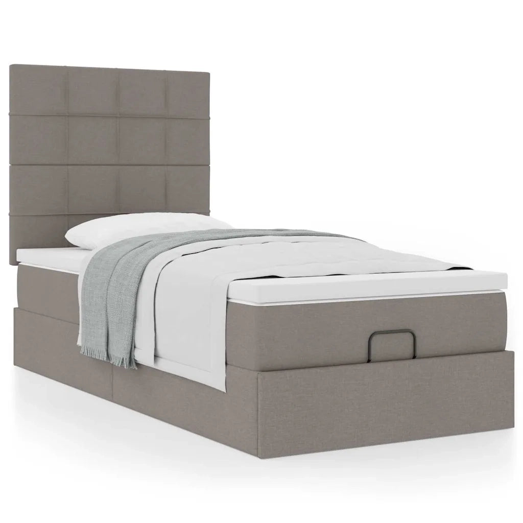 Pouf Letto con Materasso Tortora 100x200 cm in Tessuto 3313137