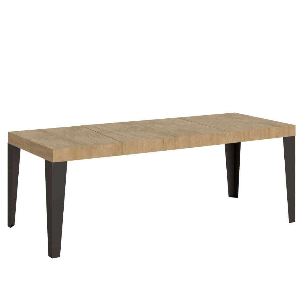 Tavolo Allungabile 180-440x90x77 cm Flame Premium Quercia Natura Telaio Antracite