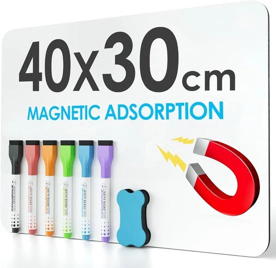 Tavolo bianco magnetico per frigorifero - Ricordo e organizzazione - Formato A3 - 30 * 42 cm