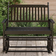 Panca a Dondolo-Sgabello-Panca da esterno Nera 118x70x104,5cm in Legno Massello di Pioppo