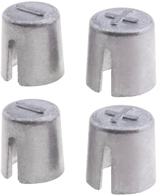 Convertitore di Terminali Batteria - 2 Paia di Adattatori - Lame - Positivo Negativo - Migliora la connessione elettrica - Adatto per Barche e RV