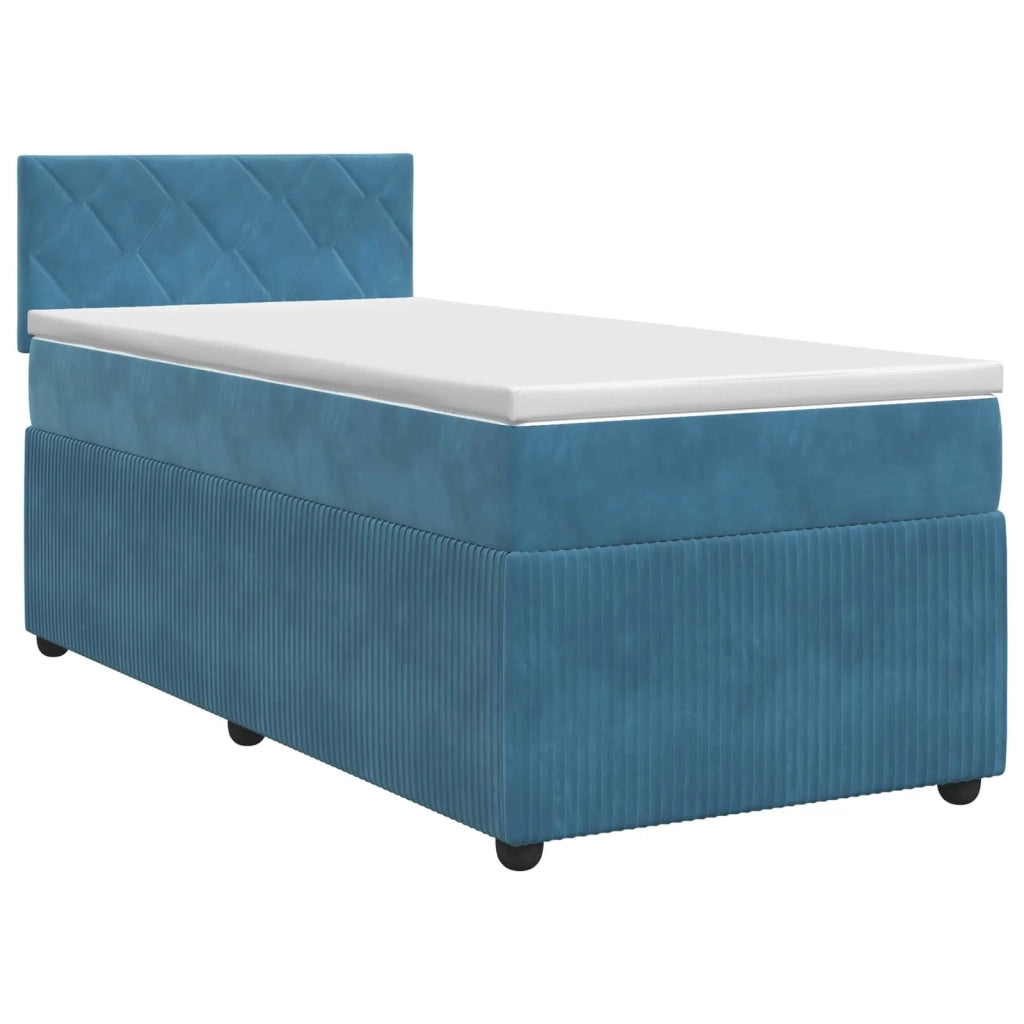 Letto box spring con materasso Blu Scuro 80 x 200 cm Velluto 3451575