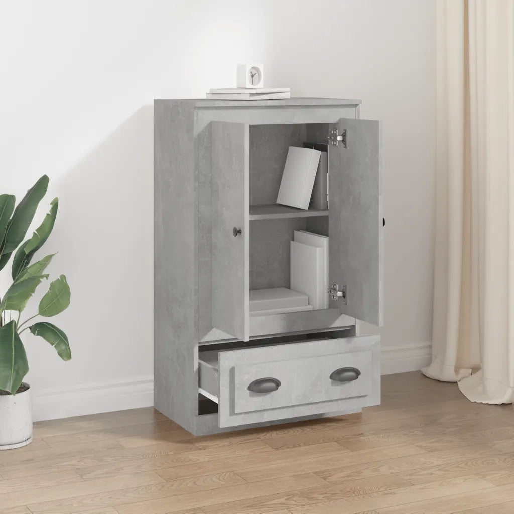 Credenza-Buffet-Armadio da cucina Grigio Cemento 60x35,5x103,5 cm in Legno Multistrato 835853