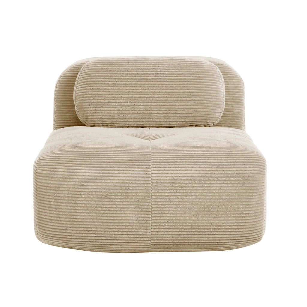 Divano Hamlet senza braccioli - Zephmum- Tessuto corde cuscini beige