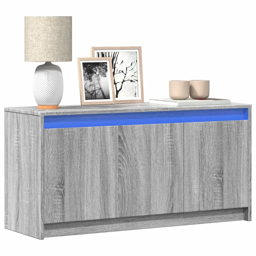 Mobile Porta TV con LED-Credenza per TV Grigio Sonoma 100x34x50cm in Truciolato 423916