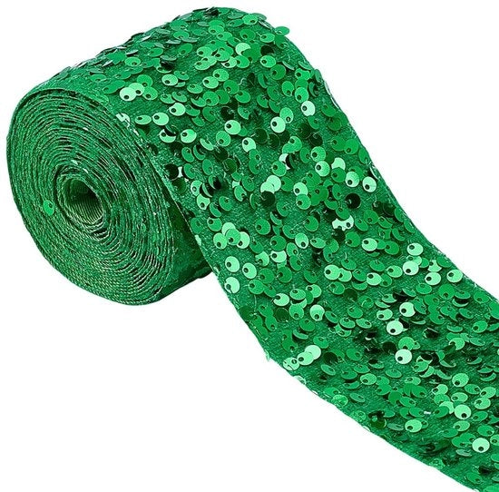Paillettenlint 3,65m con Trim in Velluto - 75mm di Larghezza - Decorativo Lint per Decorazione - Accessorio per Attività di Crea e DIY - Decorativo Lint per Decorazione