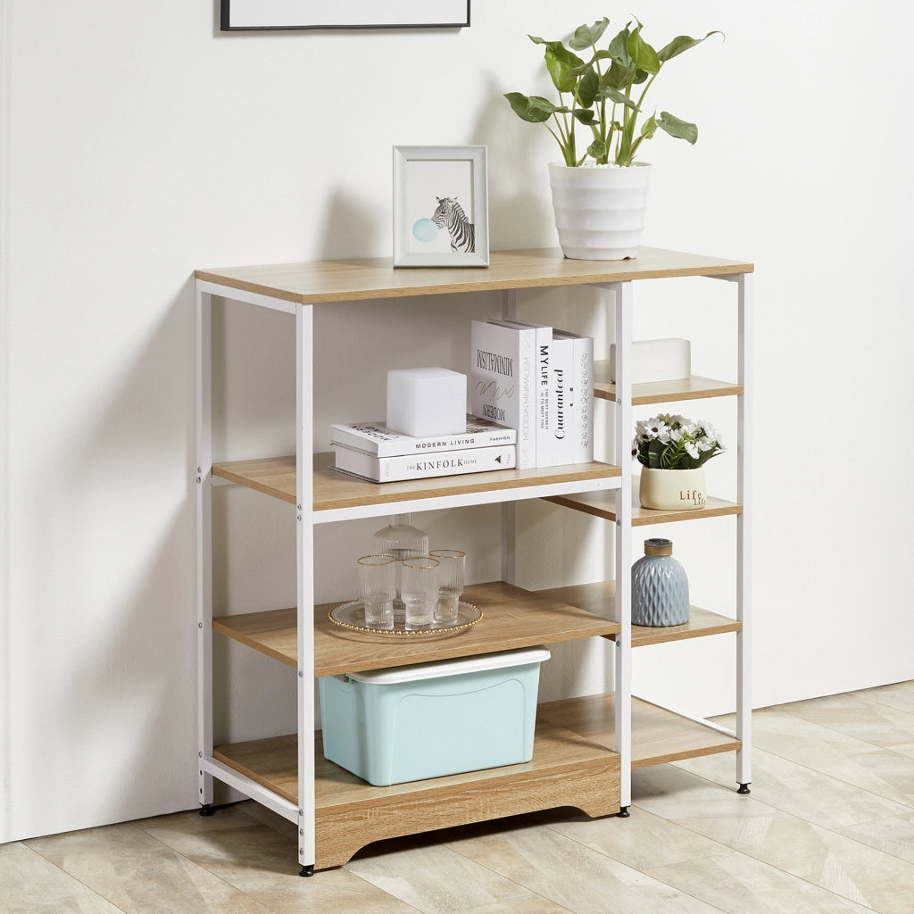 Libreria da Cucina Basso Salvaspazio Stile Industriale ¨C Minimal ¨C 90x40x95cm Bianco Legno e Metallo