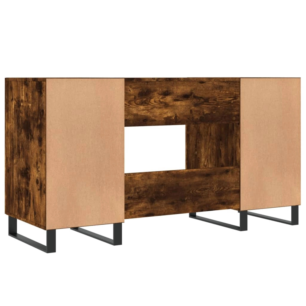 Scrivania da ufficio postazione di lavoro mobile per computer studio rovere affumicato 140 x 50 x 75 cm legno ingegnerizzato marrone 02_0023584