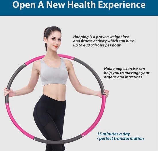 Fitness Hoopel Verstelbaar per Gewicht per Adulto con 6 Segmenti, 1.2kg, Facile da Trasportare