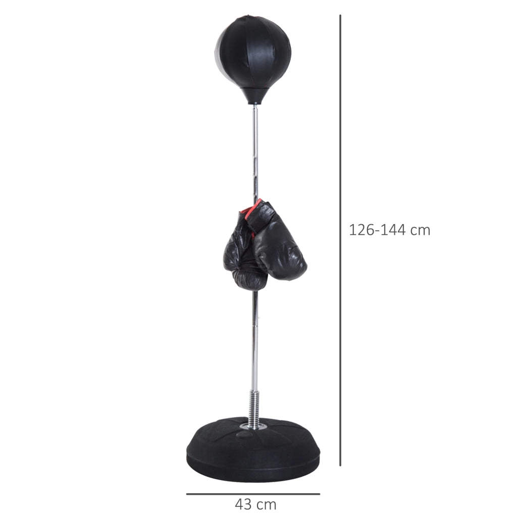 Set da Boxe con Palla da Punch e Guantoni ¨C Xylo ¨C Regolabile 126-144cm Nero