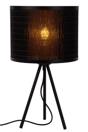 Lampada da tavolo nera paralume rattan E27 Tagalog Lucide