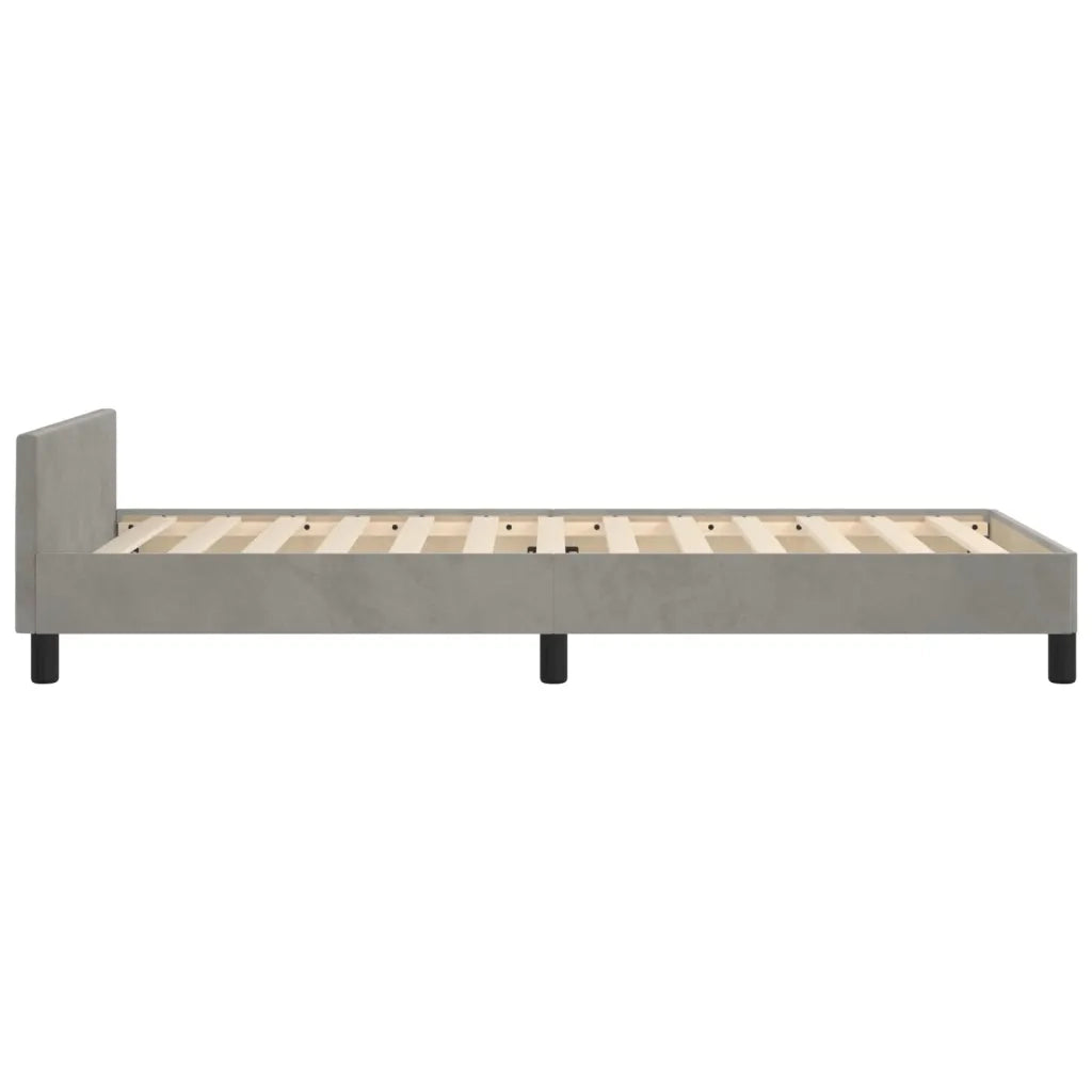 Giroletto senza Materasso-Struttura Letto Grigio Chiaro 90x190 cm Velluto 840137