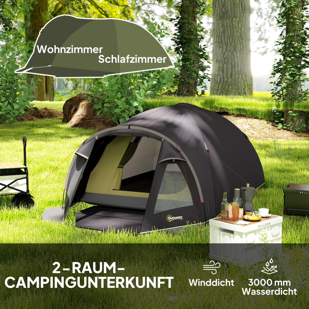 Tenda da campeggio per 2 persone ¨C zephmum ¨C Nero UV50+ tunnel con avancorpo
