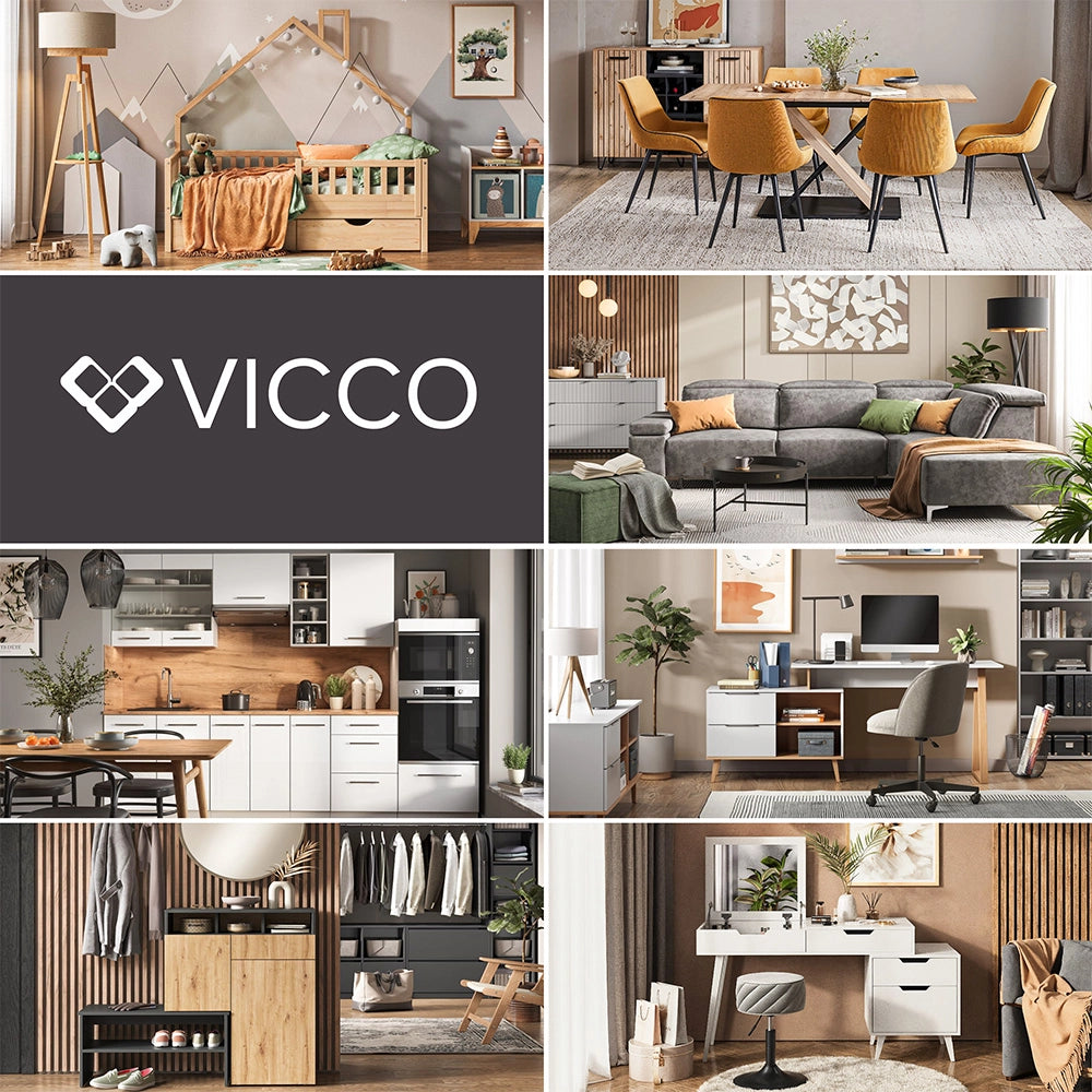 Vicco tavolino soggiorno Bianco/Oro 77 x 77 cm