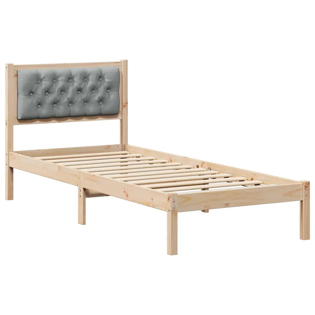 Struttura del letto-Giroletto Grigio chiaro 75 x 190 cm Pino massello 220430