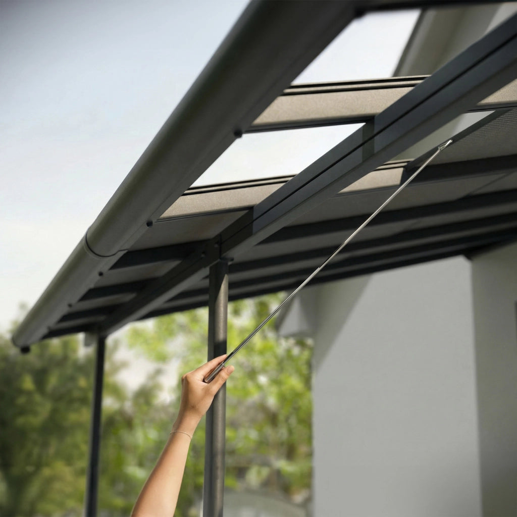 Canopia Sierra Cabrio Pergola Addossata in Alluminio 3X3 m Struttura grigia / Pannelli grigio opaco