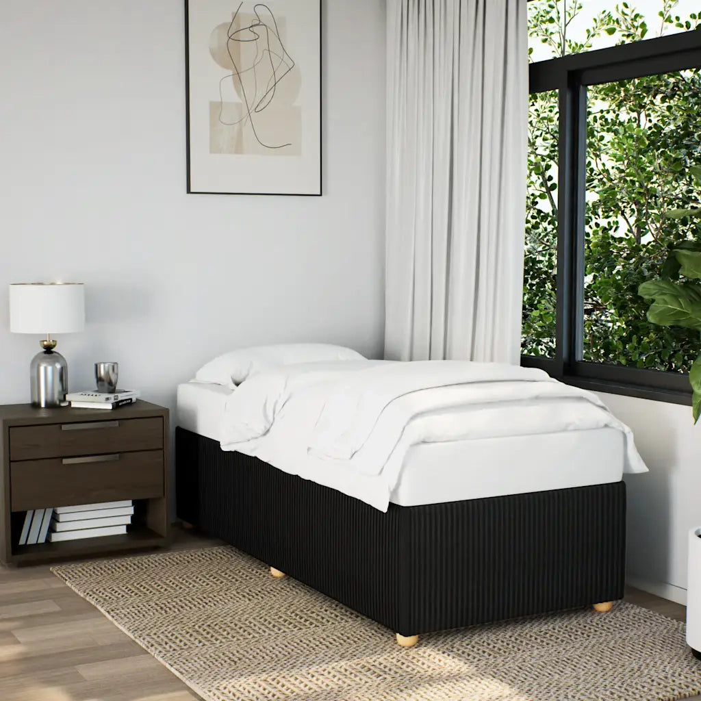 Letto da camera | Giroletto Nero Tessuto Singolo