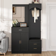 Armadio Ingresso con Specchio e Scarpiera ¨C MINIMAL ¨C Bianco, Legno