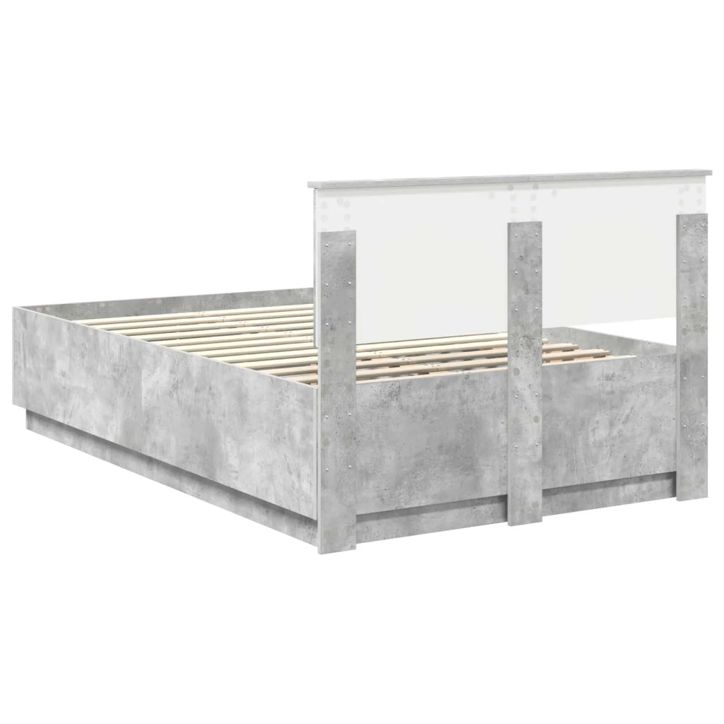 Struttura del letto con testiera Grigio Cemento 120 x 190 cm 3408183