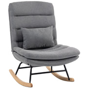 Poltrona a Dondolo in Tessuto ¨C Minimal ¨C Grigio Chiaro