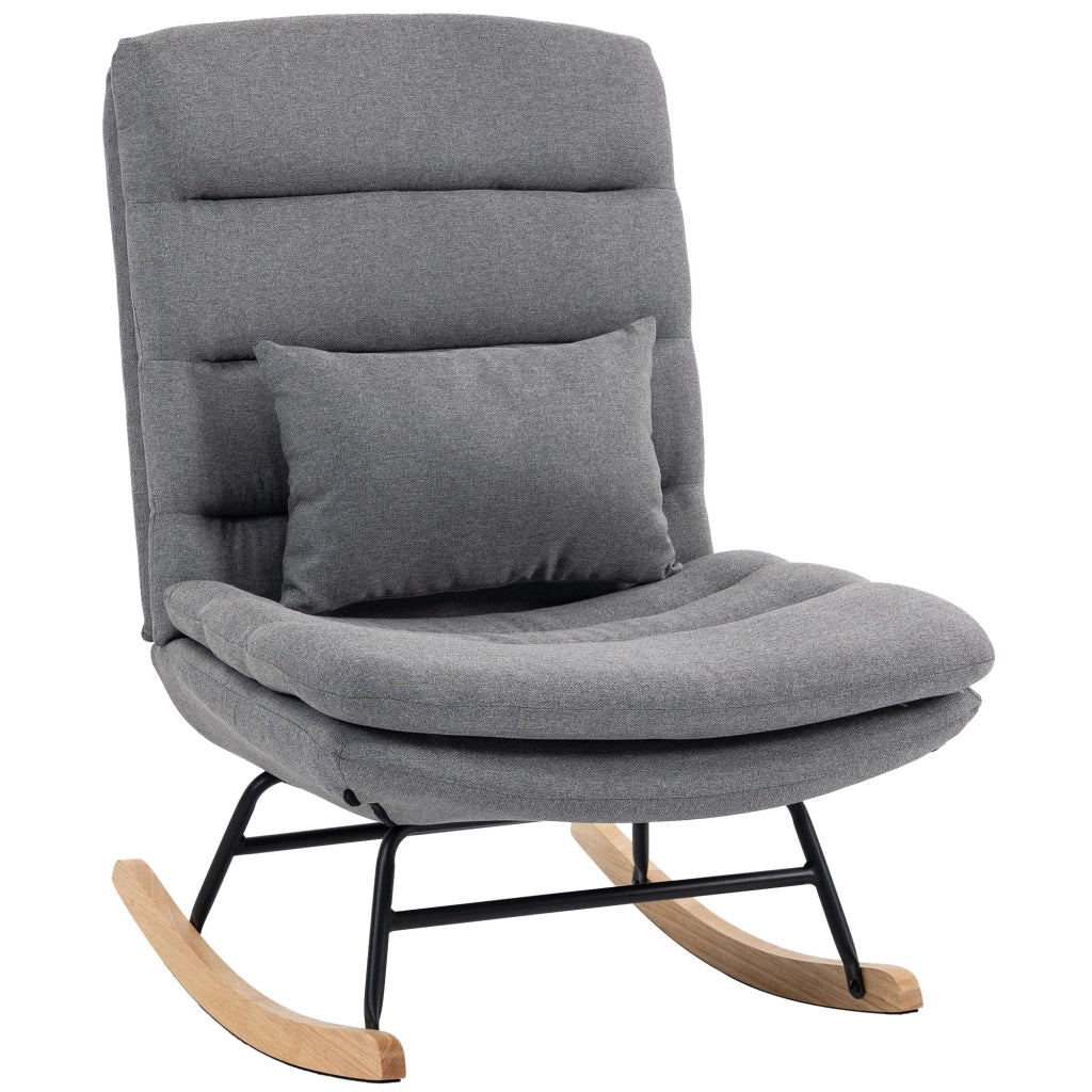 Poltrona a Dondolo in Tessuto ¨C Minimal ¨C Grigio Chiaro
