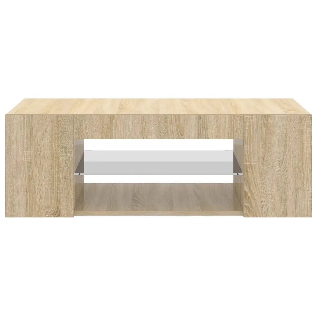Mobile Porta TV con Luci LED Rovere Sonoma 90x39x30 cm 804241