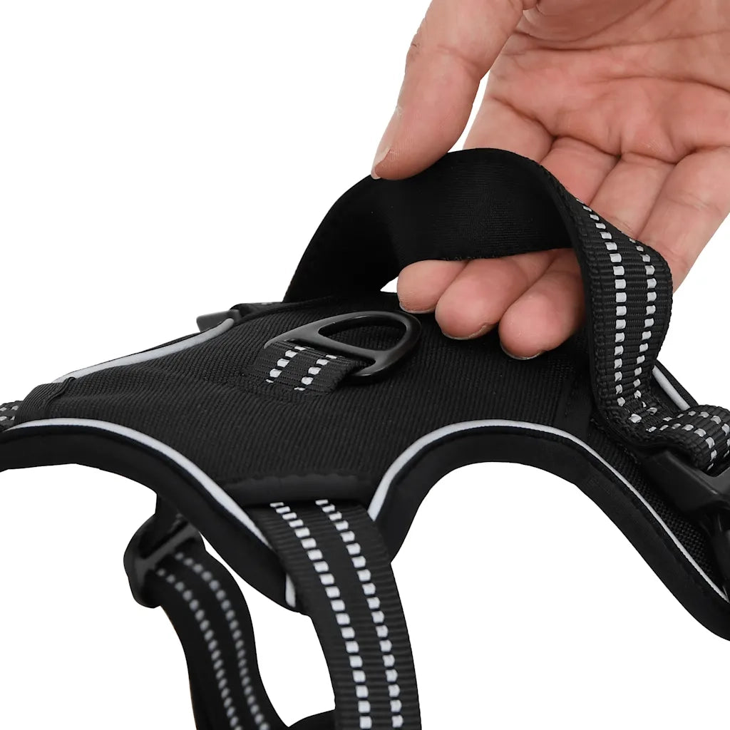 Pettorina per Cani con Strisce Riflettenti Regolabile Nera XL CFW4389954