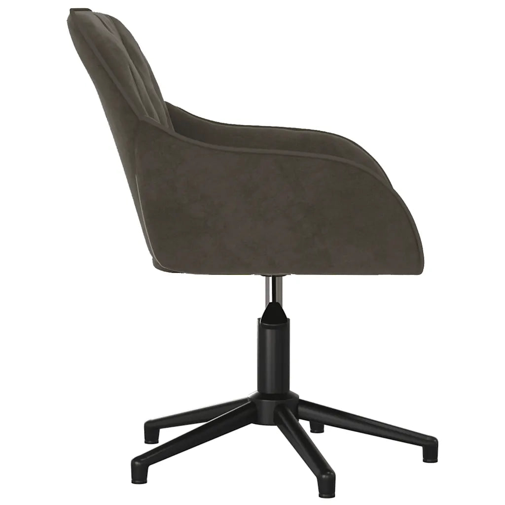 Sedia da Ufficio Girevole in Velluto Grigio Scuro 344857