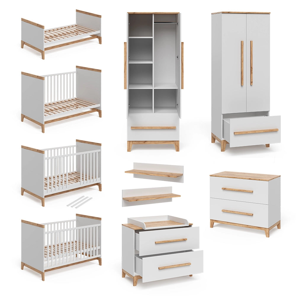 Vitalispa Set per cameretta Bianco/quercia Set di 4