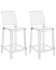 Set di 2 sgabelli da bar plastica trasparente sedie da bar sedia alta cucina moderno