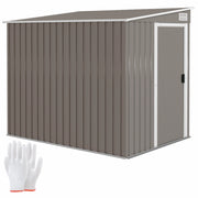 Casetta Attrezzi Giardino in Metallo ¨C Xylo ¨C 1.5x2m Grigio Chiaro con Porta Scorrevole e Tetto Inclinato