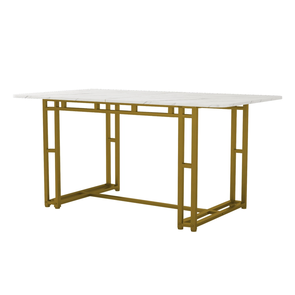 Set Tavolo da Pranzo con 4 Sedie ¨C Xylo ¨C Piano Dorato, Gambe Metallo, Seduta Velluto Grigio Scuro, 120x70