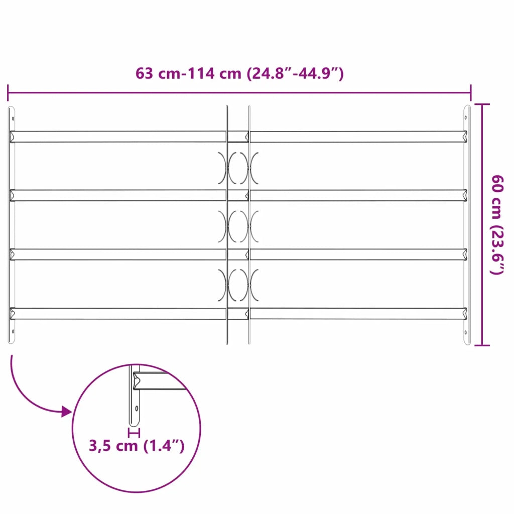 Griglia di sicurezza per finestre con 4 barre trasversali 3 pcs 42031307