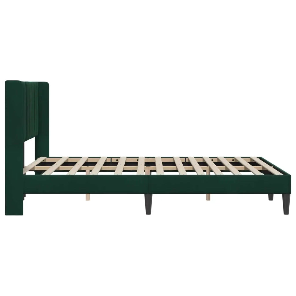 Letto matrimoniale | Letto per adulti | Struttura del letto Verde Scuro 120 x 190 cm Velluto