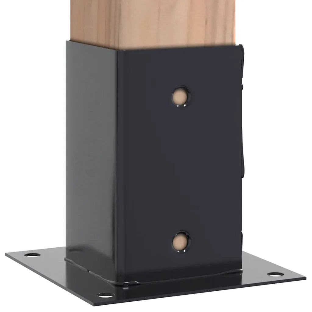 Basi per Pali Quadrati 4 pz 91x91 mm Acciaio Verniciato Polvere 42000028