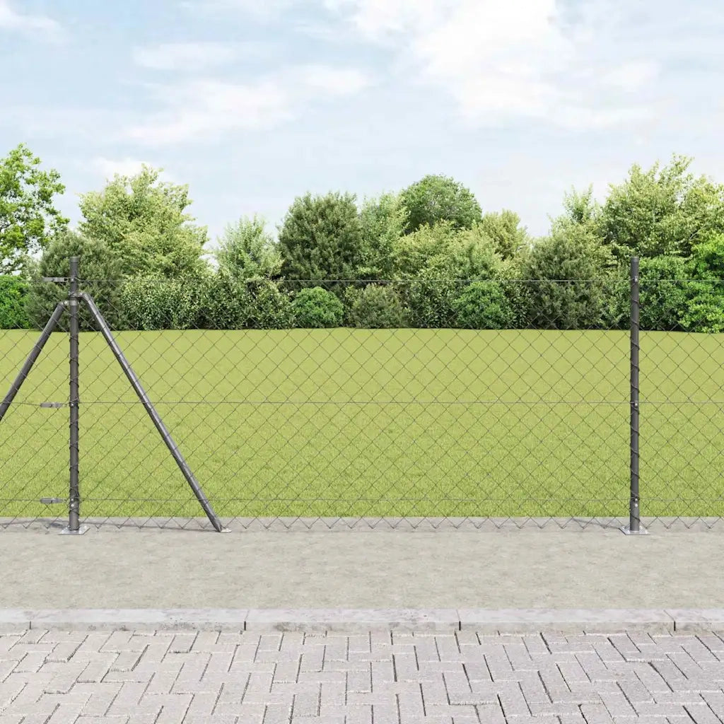 Palo della recinzione | Pannello per recinzione Grigio 10 x 0,8 m (rete 60 x 60 mm)