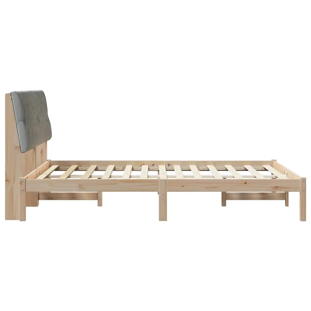 Letto con Testiera Rivestita con testiera Marrone 150 x 200 cm 3394393