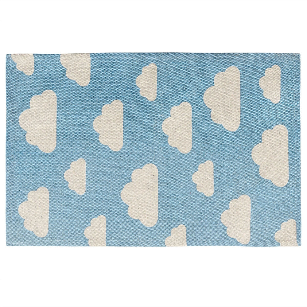 Tappeto da tappetino Nuvola Blu 60 x 90 cm passatoia a pelo corto per la sala giochi dei bambini